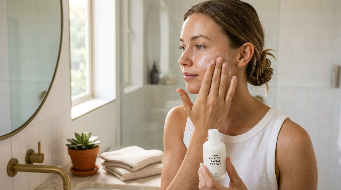 Protetor solar facial para cuidados diários com a pele